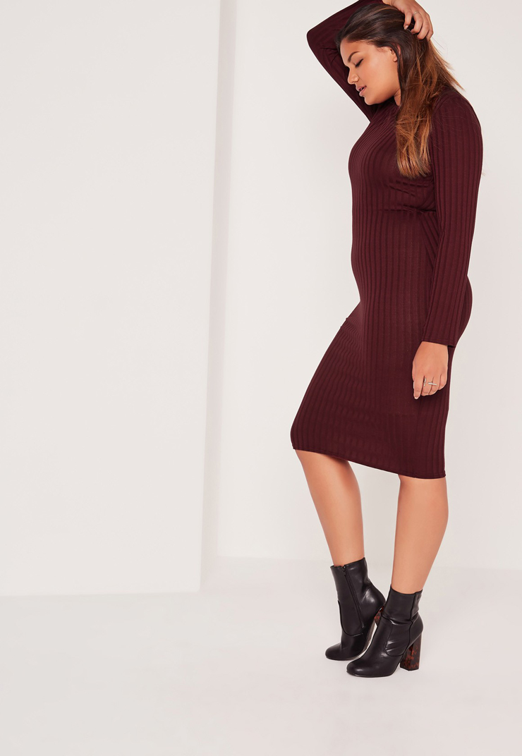 Plus-size-burgundy-fall-dress