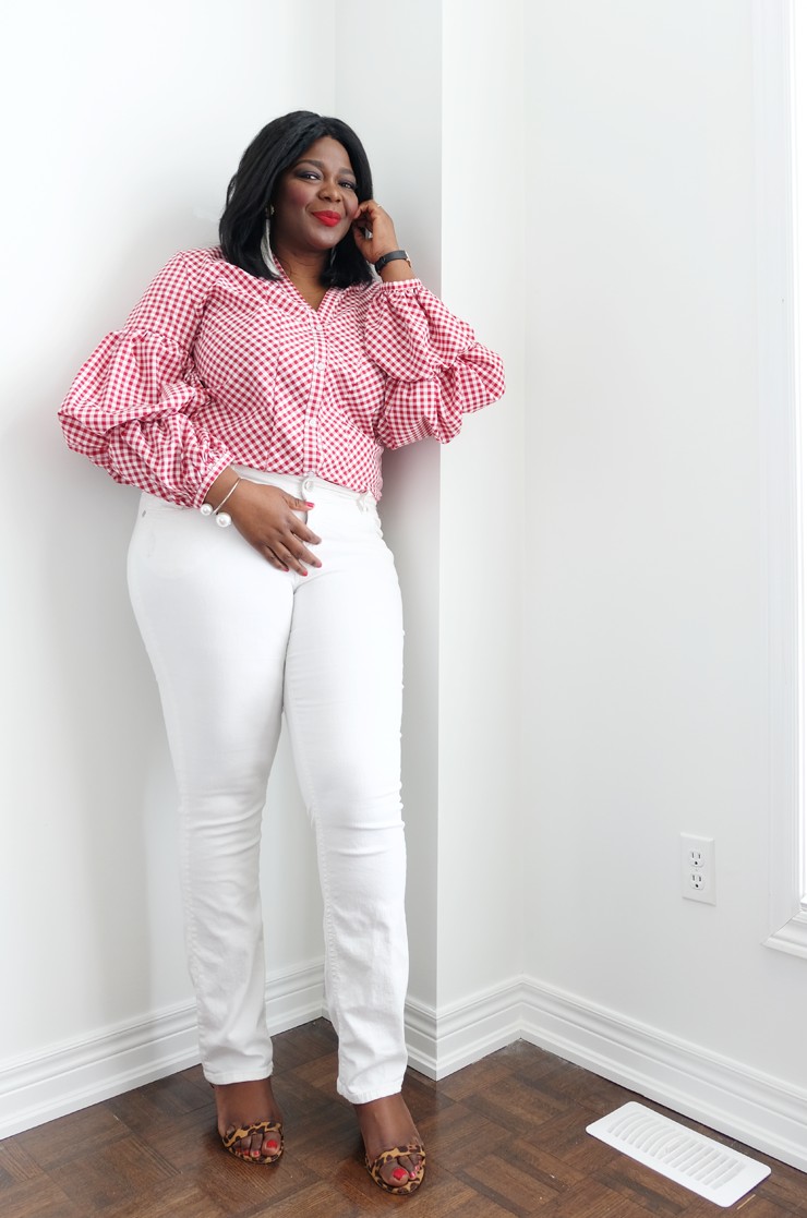 5 places to buy Affordable plus size clothing in Canada- Gingham top-