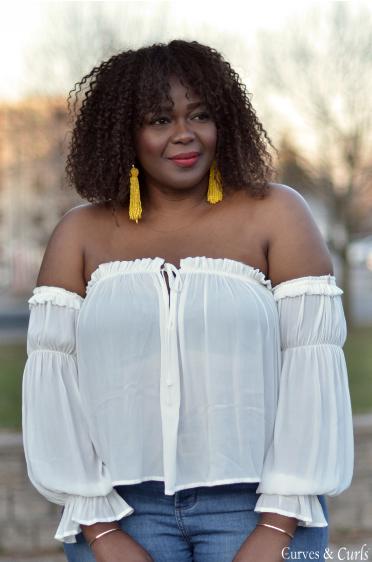 Trendy off-the-shoulder tops can be found in the tall sizes you