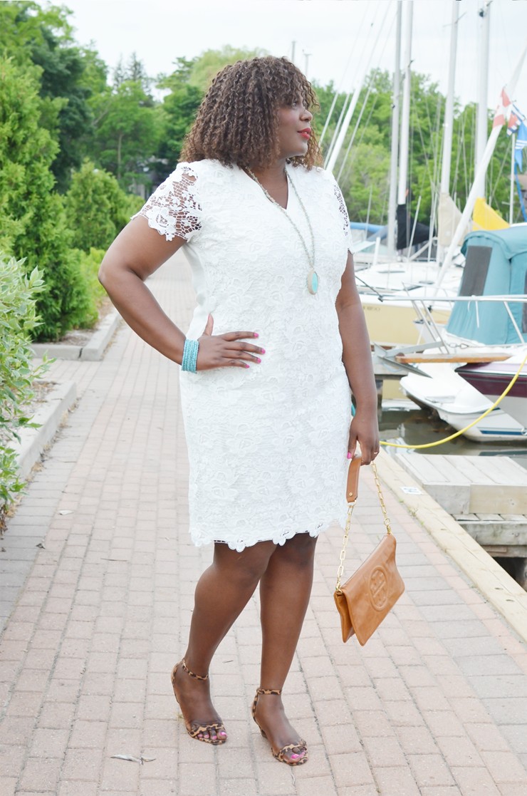 The perfect plus size white lace dress Gorgeous for a rehearsal dinner 