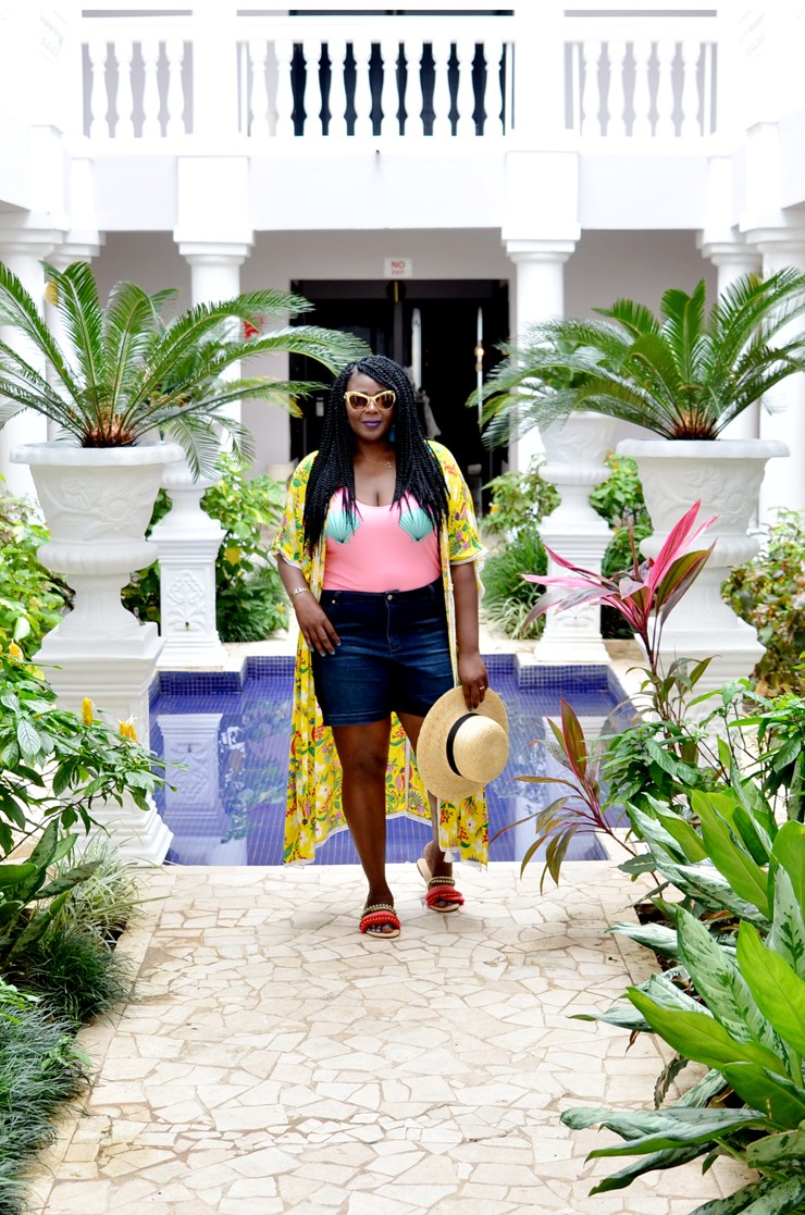 how to wear Floral Kimono- My Curves and curls Jamaica 