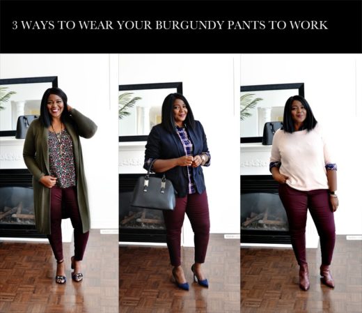 3 Ways To Wear burgundy Pants To Work This Fall - My Curves And Curls
