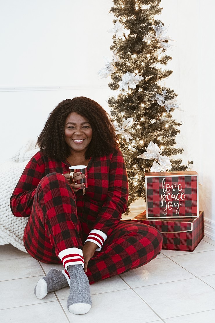 Family Pajamas Matching Women's Plus Size Thermal Waffle Holiday