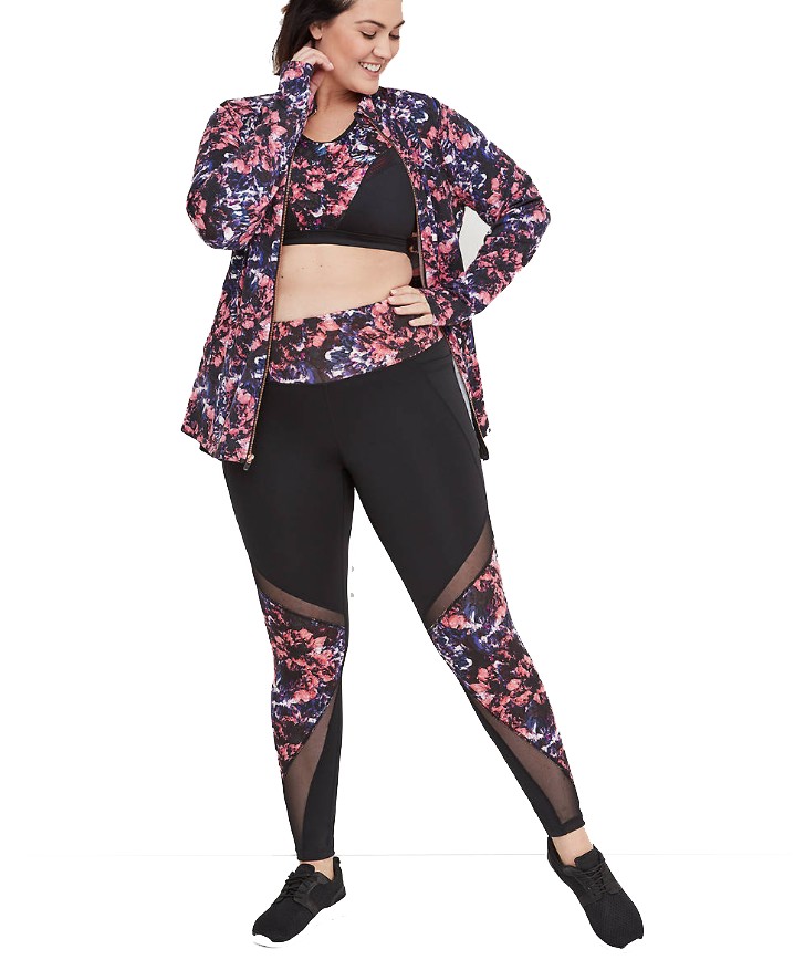 plus size leggings with pockets and  breathable mesh
