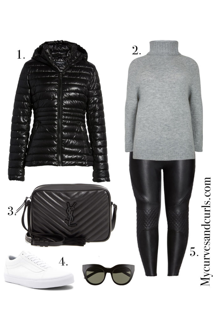 outfit ideas with leather spanx leggings 