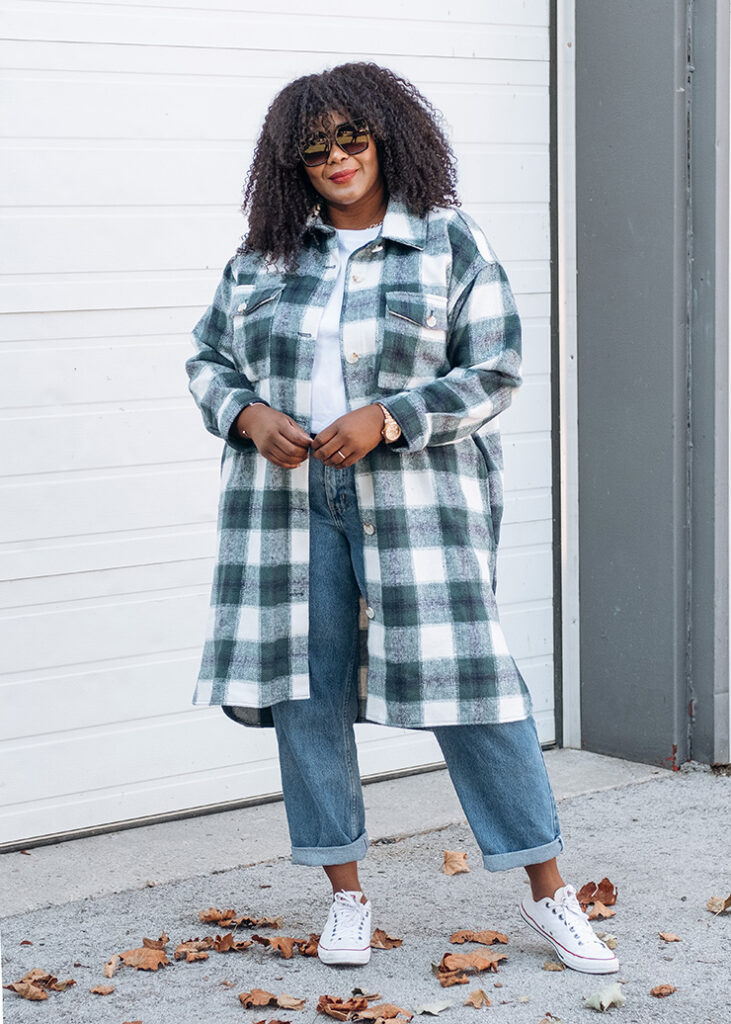 Plus Size Shacket Outfit
