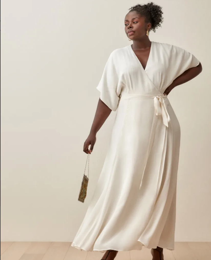 Kaye Plus Size White Plain Dress for Women | Lazada PH
