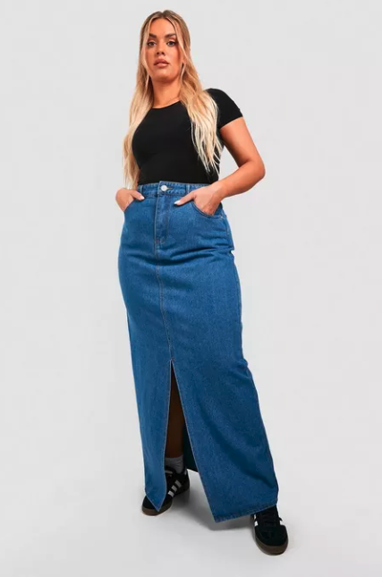 Shop Forever 21 for the latest trends and the best deals | Denim skirt  outfit plus size, Denim skirt, Plus size outfits